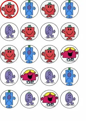 24 Mr Men  Rice Paper Cake Toppers. • £2.20