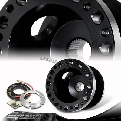 Black 6-Hole Aluminum Steering Wheel Hub Adapter Kit For Hyundai Genesis/Accent • $26.99
