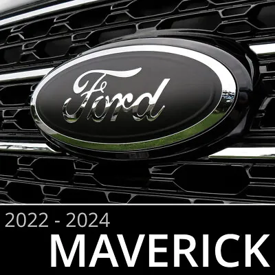 $22.99 • Buy 2022-2024 Ford Maverick Logo Emblem Insert Overlay Decals MATTE BLACK (Set Of 2)