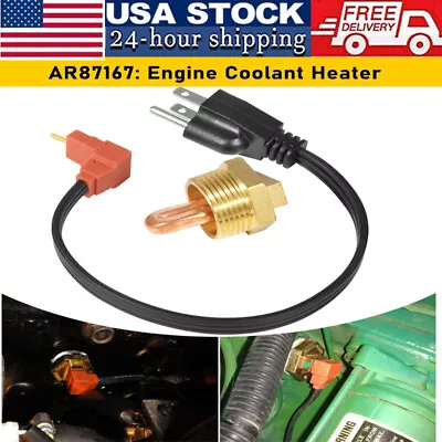 Engine Coolant Block Heater Kit AR87167 For John Deere 1025R 2025R 2032R 1023E • $62