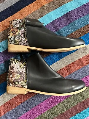 I Love Billy Black Tapestry Ankle Boots 41 NEW • $30