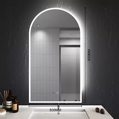Arch LED Bathroom Vanity Mirror - Wall Mounted Dimmable Anti-Fog 900x500mm • $129
