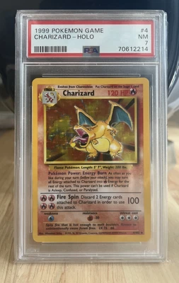 $399 • Buy 1999 Pokemon Base Set Charizard Holo 4/102 PSA 7 NEAR MINT!