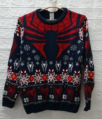 New Marvel Spider Man Christmas Sweater/Jumper Blue/Red Size 2XLarge • $50