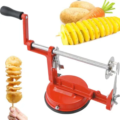 Stainless Steel Manual Potato Vegetable Twister Spiral Slicer Vegetable Cutter • £11.55