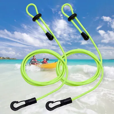 2pcs Kayak Paddle Leash Adjustable Portable Canoe Safety String (Green) • $12.29