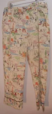 Erin London ~ Art To Wear ~ Paris Eiffel /Euro Themed Lightweight Pant XL • $28