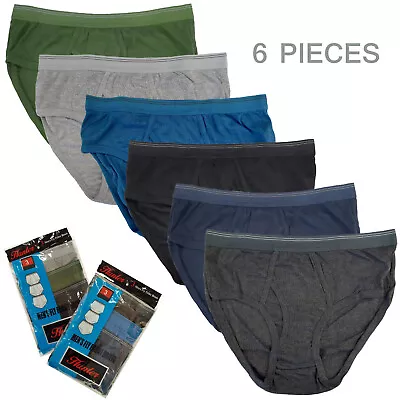 6 Pc Men's Color Briefs Cotton Old School Underwear Vintage Style • $18.50