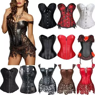 Women's Basques And Corsets Burlesque Lingerie Waist Training Shaper Corset Tops • £17.79