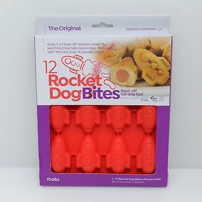 Rocket Dog Bites  Mini Corn Hot Dogs   Red Silicone Baking Mold BPA Free • $10.92