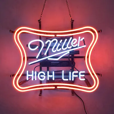 17 X14 Miller HIGH LIFE Neon Sign Light Beer Bar Pub Wall Hanging Decoration Art • $125