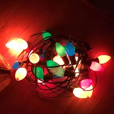 Vintage Christmas 25 Ft 25 Light Bulb C-9 String Of Multicolor Lights Works • $14.99