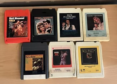 Lot Of 7 8-Track Tapes Kenny Rodgers Elvis Neil Diamond Grease • $29.95