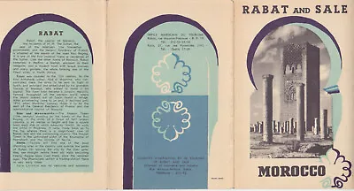 1950s Rabat And Sale Morocco Tourist Brochure Photos & Map Vintage 6.25” X 4.25” • $30