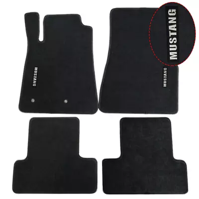 For 05-09 Ford Mustang Coupe 2DR Floor Mats Carpets Nylon Black W/White Emblem • $57.99