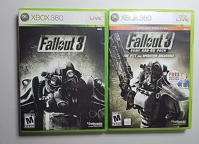 Lot Of 2- Fallout 3 & Fallout 3 Add-On Pack:The Pitt&Operation:ANCHORAGE *Tested • $23