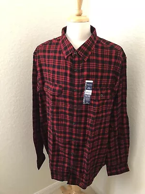 George New Men's Super Soft Cotton Blend Red Flannel Shirt. Size 3xl 54-56 New. • $15.99