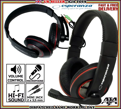 £11.99 • Buy Gaming Headset Headphones With Microphone For PC Laptop Skype Light Weight Sonat