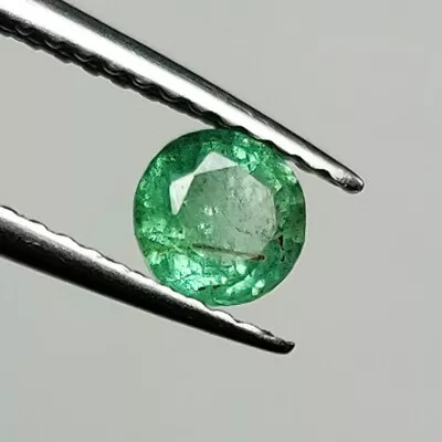 0.43 CT - Natural Zambian Emerald Good Luster Green Gem Round Shape - 5134 • $0.99