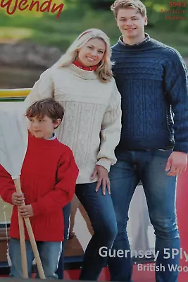 £3.49 • Buy Wendy Guernsey Knitting Pattern 5943