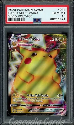 $39.99 • Buy PSA 10 Pikachu Vmax Full Art 044/185 Vivid Voltage Pokemon