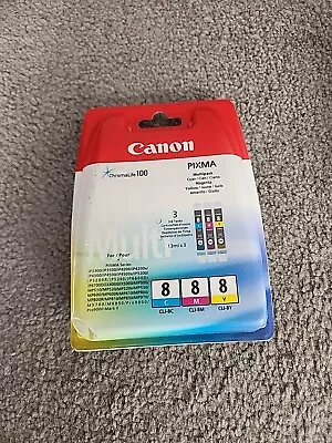 3 Genuine Canon  Cli-8C Cli-8M Cli-8Y/ Open Box • £15