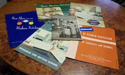 6 Vintage Kitchen Remodeling Booklets GE Cabinets Morgan 1938 - 60's • £21.88