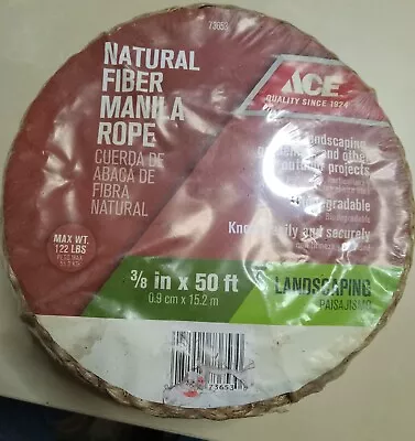 Ace Natural Fiber Tan Manila Rope 50 FT 3/8    • $15