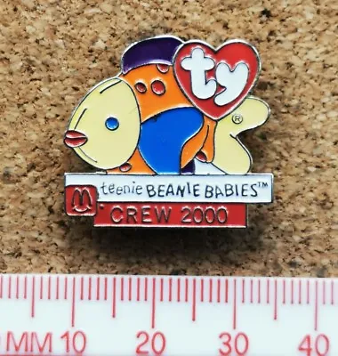 Mcdonalds Metal Pin Badge - TEENIE BEANIE BABIES 2000 OFFICIAL CREW CLOWN FISH • £5