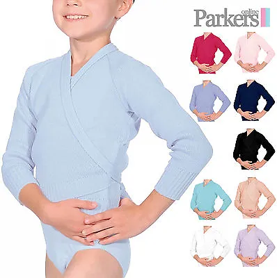 New Girls Ladies Ballet Tap Dance Crossover Cardigan Pink Blue Peach Lilac Ol1 • £12.99