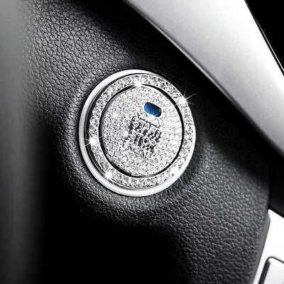 Car Interior Parts Button Start Switch Diamond Ring Bling Cap Cover Accessories • $7.25