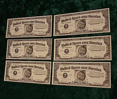 Vintage 1969 Commemorative  Moon Money  -Moondust Certificate 100 Moon Dublunars • $5.50