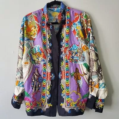 RARE Gianni Versace Couture 1992-93 Renaissance Silk Blouse Minor Wear • $695