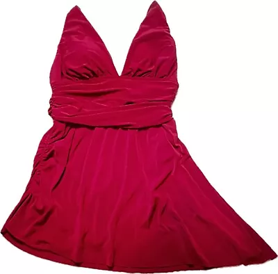 Magicsuit By Miraclesuit Celine Burgundy Swimdress Size 14 • $59.99