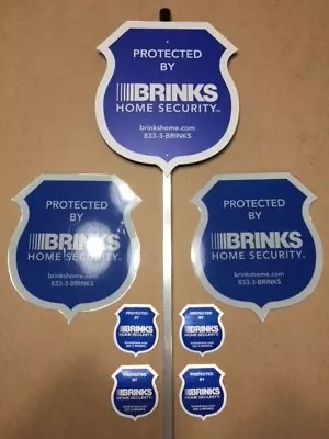 BRINKS REFLECTIVE Security Yard Sign With Stake + 4 2-Sided Decals **BRAND NEW** • $26.99