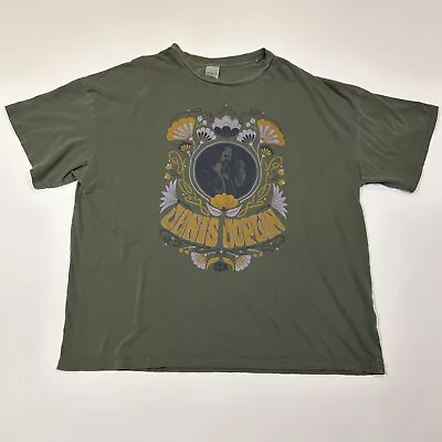 Janis Joplin Shirt Adult 2XL XXL Green Short Sleeve Music Rock Band Tee Mens • $10.99