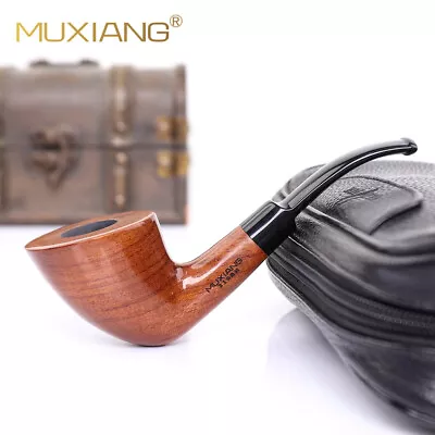 Rosewood Tobacco Pipe 9mm Filter Bent Curved Smoking Pipe For Pipe Starter • $39.59