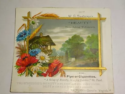 Victorian W.H. Trowbridge's Beauty Smoking Tobacco Trade Card Danville VA • $20