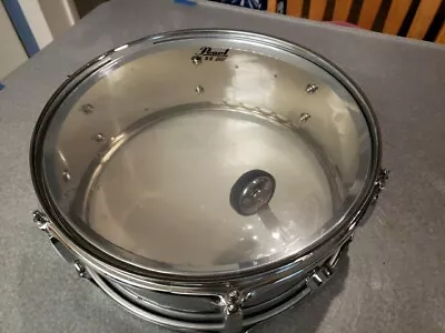 Pearl SS Steel Shell Snare Drum Made In Taiwan 14x6 EVANS • $35