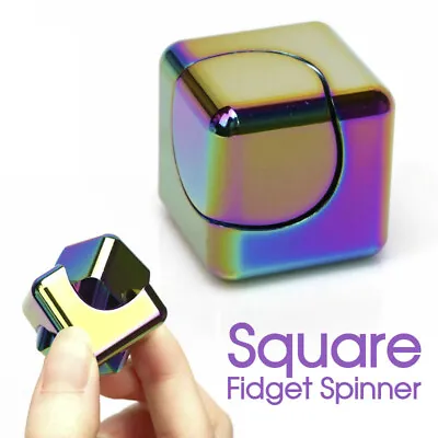 $10.85 • Buy Aluminum Cube ADHD Hand Spinner Square Tri EDC Fidget EDC Toy Bearing Autism