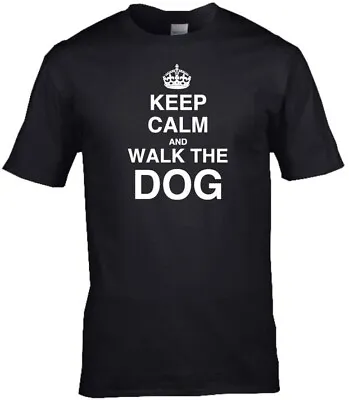 'Keep Calm And Walk The Dog' Premium Cotton Ring-spun T-shirt • £14.99