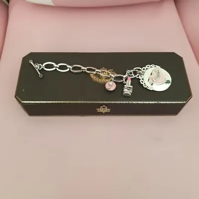 £59.39 • Buy Juicy Couture Charm Bracelet + 2 Charms, Lipstick & Cupcake - Boxed VGC