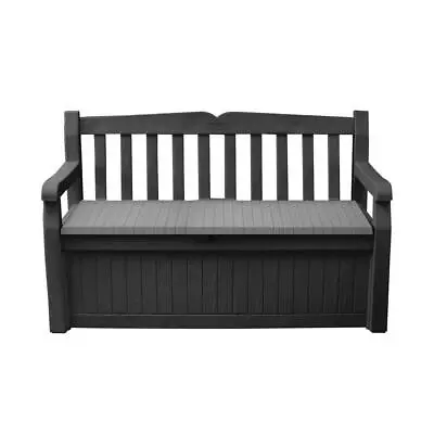Keter Outdoor Storage Bench 2-Person Grey 70-Gal Lockable Weather-Resistant • $172.73