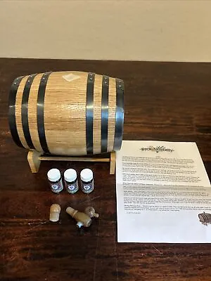 NEW 3 Liter American Oak Bourbon Whiskey Moonshine Aging Barrel Kit With Stand • $50