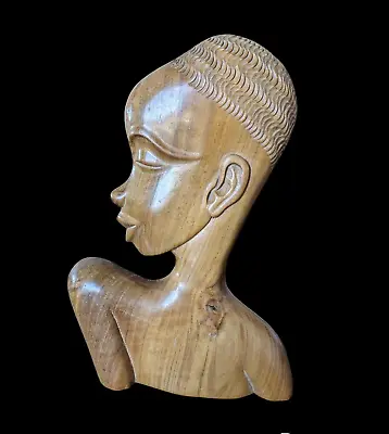 Hagenauer Style African Bust Head Carved Wood Sculpture Art Deco Mid Century MCM • £30.37