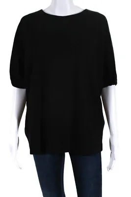 Marimekko Womens Knit Dolman Sleeve Crew Neck Blouse Top Black Size M • $42.01