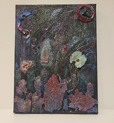 New Original Mixed Media On Canvas 9x7 Unframed  GalaxSea  • $75