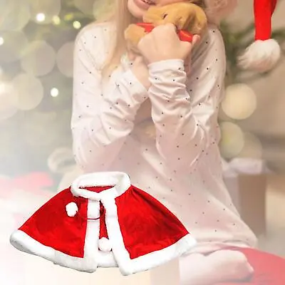 Red Velvet Cape Women Girls Santa Cape Christmas Costume Cloak Dress Up • $9.15