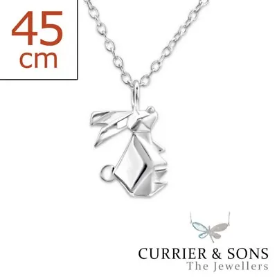 £13.99 • Buy 925 Sterling Silver Origami Rabbit Pendant Necklace (45cm / 18 Inch)