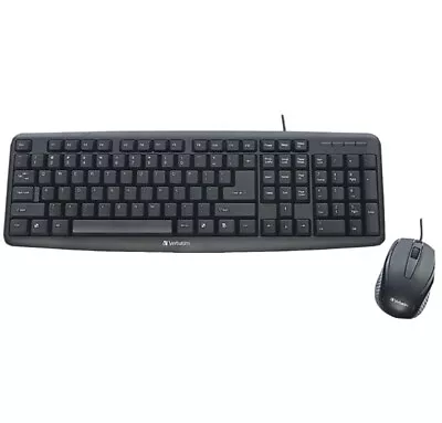 Verbatim 99202 Slimline Corded USB Keyboard & Mouse • $17